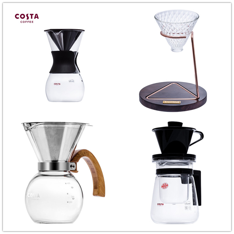 COSTA Glass Coffee Drip Filter Pot Drip Filter Home Hand Flush Coffee Appliance Shelf Flush Pot Suit