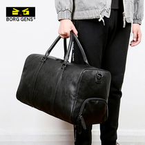 borggens travel bag mens hand large capacity leather bag for business travel baggage bag business oversize bag