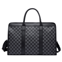 borggens travel bag mens large capacity business handbag for short luggage bags plaid tourist leather bag