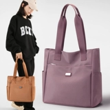 Модная универсальная вместительная и большая льняная сумка для выхода на улицу, сумка на одно плечо, шоппер, ткань оксфорд