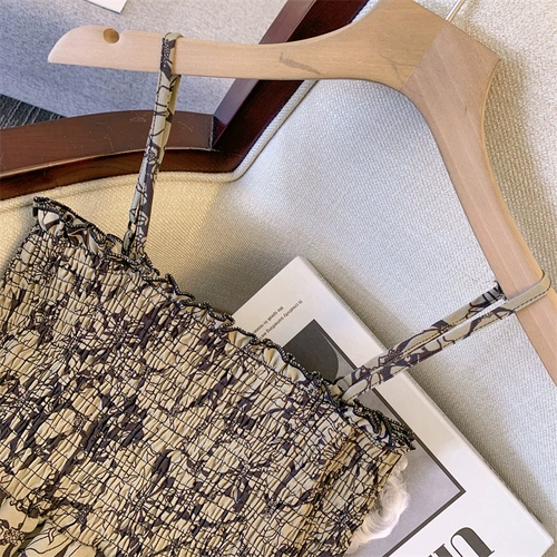 Трикотажный кардиган, платье, комплект, в стиле Шанель, с лямками, цветочный принт