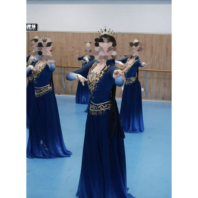 Xinjiang Uyghur Performance Costumes for Women, Adult Heavy-Duty Ethnic Dance Performance Costumes, Uyghur Class Uniforms, Art Exam Repertoire Costumes