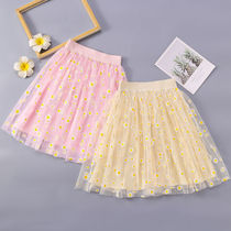Girl Short Skirt CUHK Child Summer Halfbody Dress Children Yarn Dress 100 Hitch Cartoon Skirt Foreign Piste Tutu Skirt