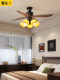 Vintage Wind Fan Light for Dining Room and Bedroom, Wooden Blade French Retro Ceiling Fan Light, Living Room Variable Frequency Vintage Fan Light, Cream Color