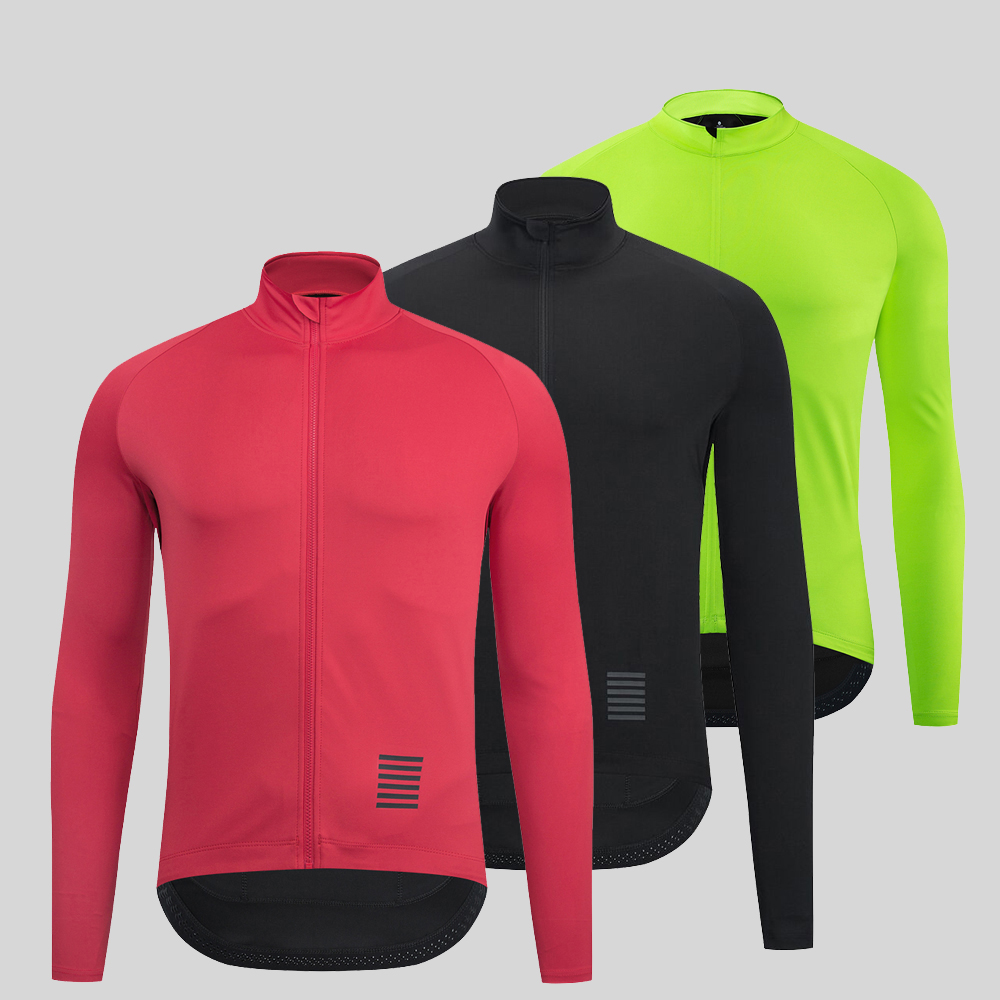 YKYWBIKE men's large size autumn and winter black cycling suit red windbreaker long-sleeved men's fluorescent green self-propelled clothing