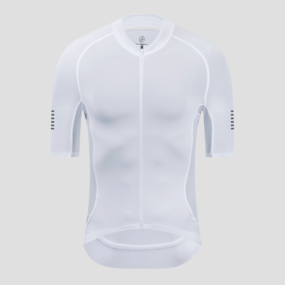 YKYWBIKE summer cycling clothing white men's top short-sleeved large size men's cycling clothing sports cycling clothing