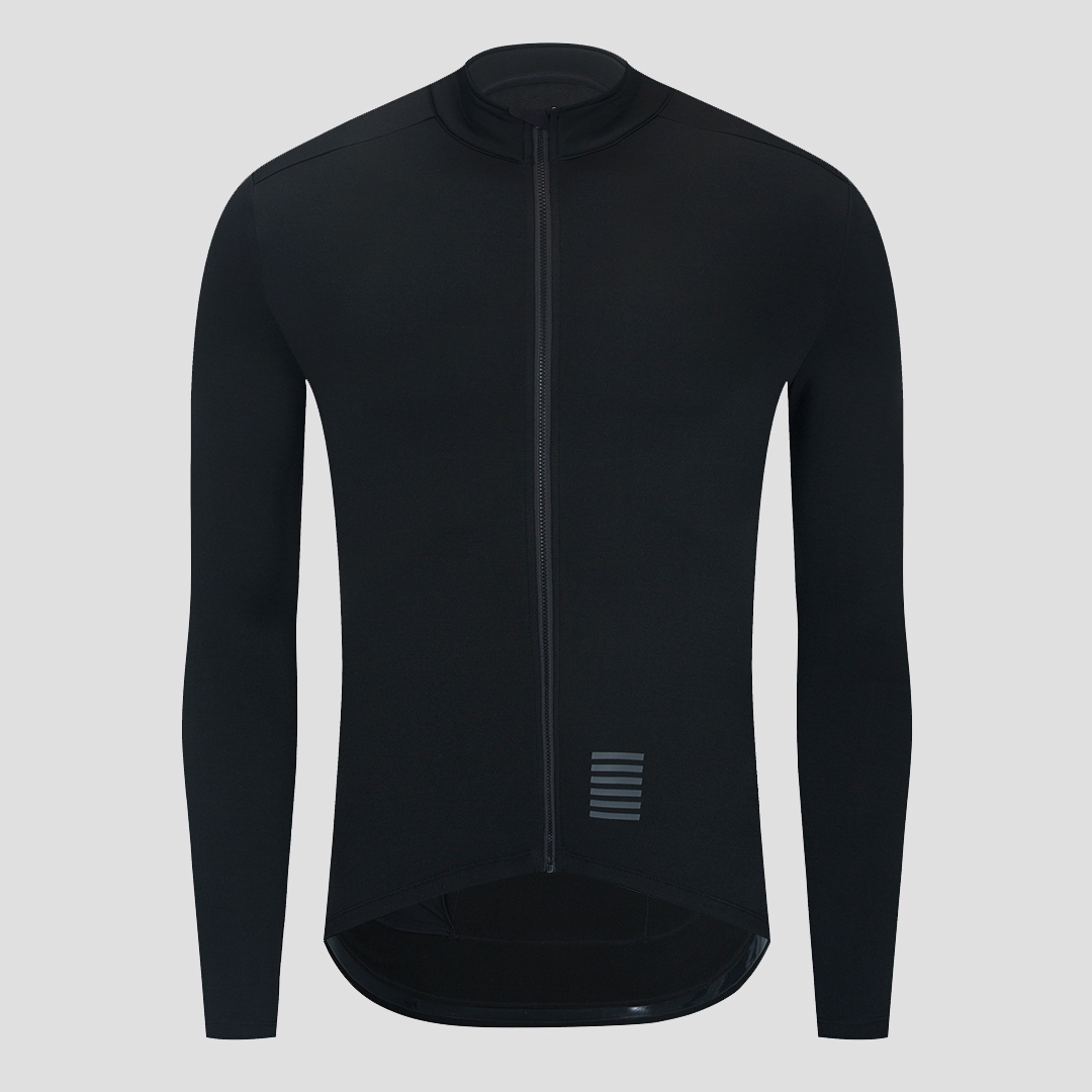YKYWBIKE autumn and winter fleece warm cycling clothing men's black large size cycling clothing long-sleeved men's cycling clothing
