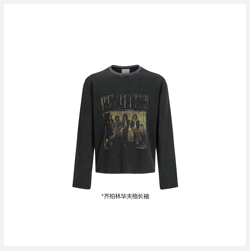 Dert 【Original Authentic】Zeppelin/380G Heavyweight Washed Vintage Waffle Long Sleeve Oversized Fit Dert 【Original Authentic】Zeppelin/380G Heavyweight Washed Vintage Waffle Long Sleeve Oversized Fit
