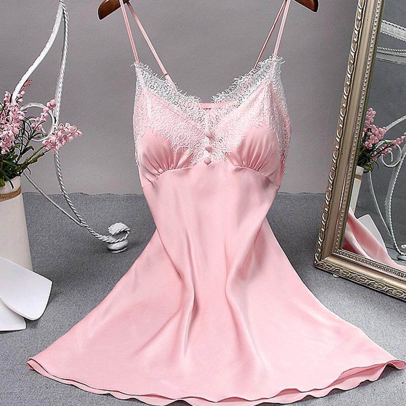 2023 Summer Ice Sleeper Lady Summer Pajamas with Lace Lace Lace Silk Princess Home Clothes