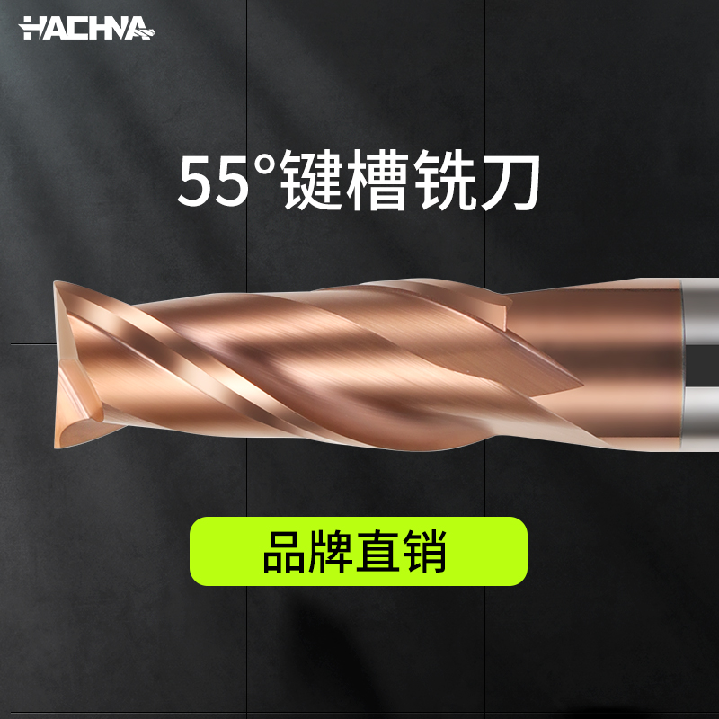 Hanna 55-degree tungsten steel milling cutter 2-edge keyway alloy milling cutter 2F gong-cutter machining centre CNC cutter