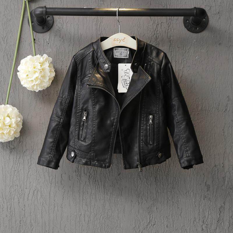 2022 new boys and girls spring and autumn Korean leather jackets children's early spring thin suede leather jackets baby thin coats