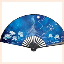 Craft fan to carry and perform silk cloth fan ice black silk with folding fan Han style dance net red
