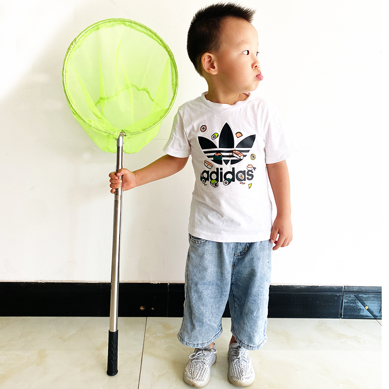 Children's stainless steel telescopic fishing nets for fish and shrimp nets telescopic rods for fishing tadpole mesh nets with portable folds