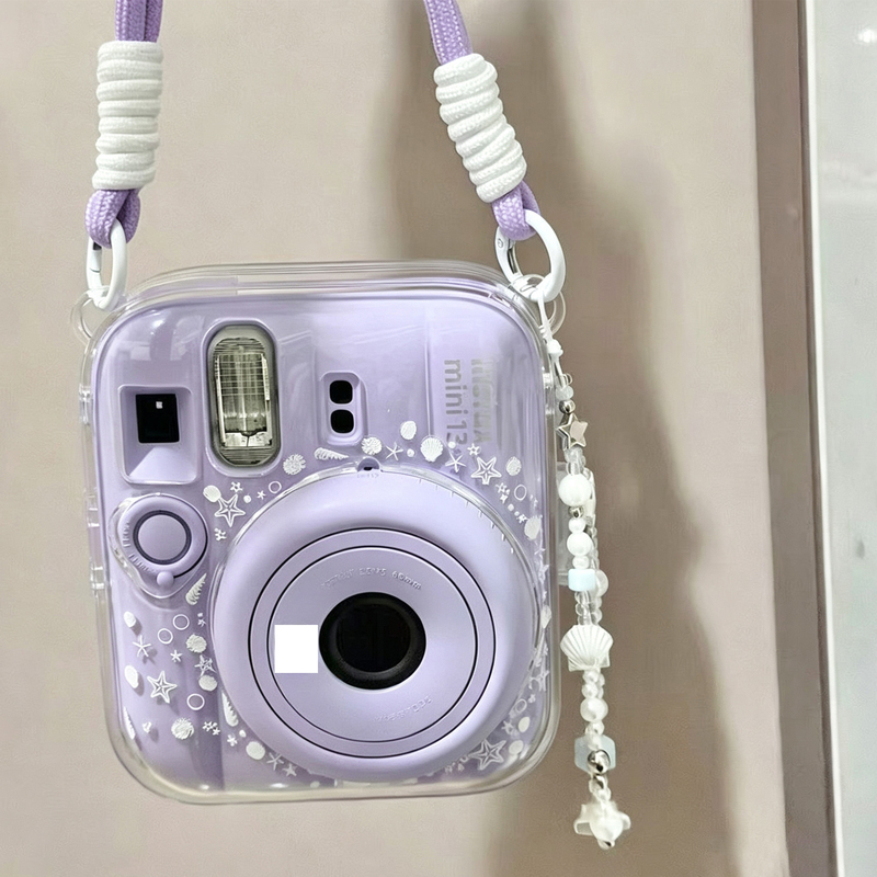 Polaroid Protective Case Mini12/13/11/Se Mini Anti-Fall Transparent Crystal Case Lanyard Camera Protective Case Polaroid Protective Case Mini12/13/11/Se Mini Anti-Fall Transparent Crystal Case Lanyard Camera Protective Case