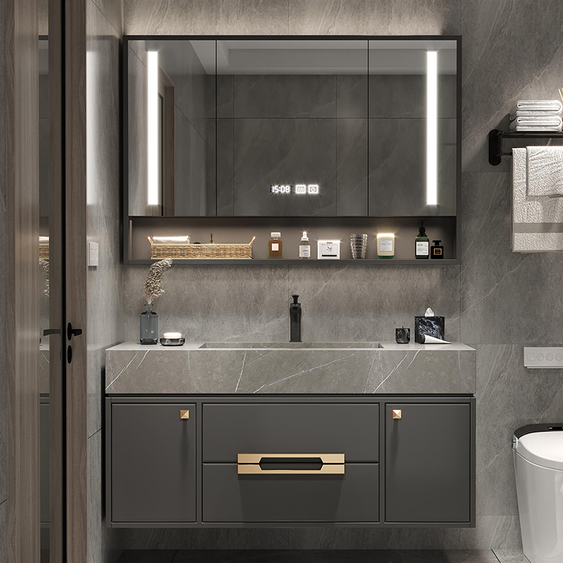 Light extravagant rock board integrated basin Baths cabinet Composition Customized Makeup Room Wash Table Wash Basin Washbasin Cabinet Bathroom