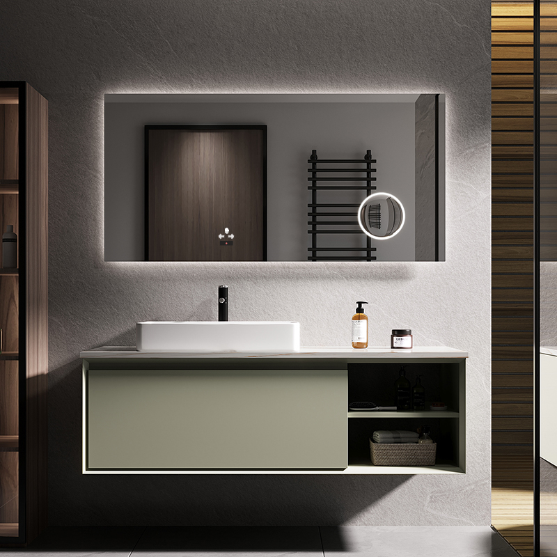 Custom Rock Plate Integrated Basin Bath Cabinet Combination Light Lavish Hand Wash Washbasin Cabinet Modern Minima Dressing Room Wash table