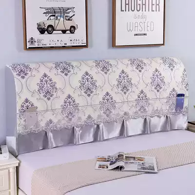 Full-wrapped cotton flannel thickened bedside cover half-pack dust cover Simple modern cotton soft bag protective cover