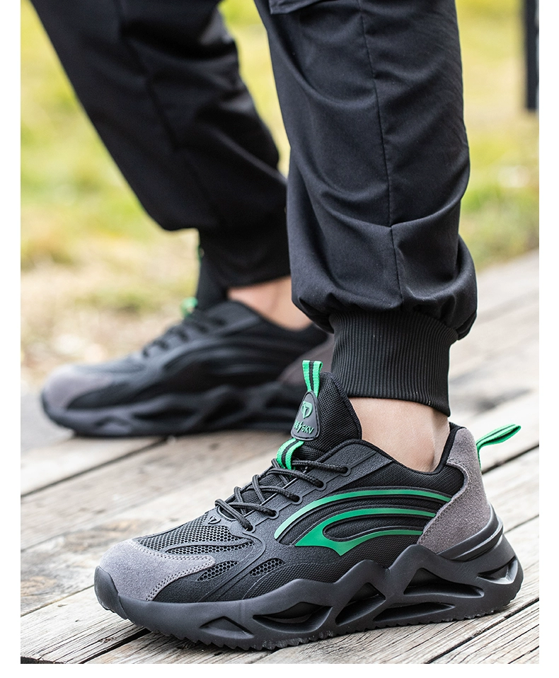 Ultra-light labor protection shoes for men, plastic steel toe, four-season breathable, anti-smash, anti-puncture work wear-resistant, soft-soled electrical insulating shoes