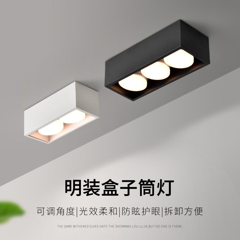 Min fitting cylinder light Living room No main lamp Lighting Box light Double head Bean Bile Light Grid Light Aisle XUANGUAN Suction Top Spotlight