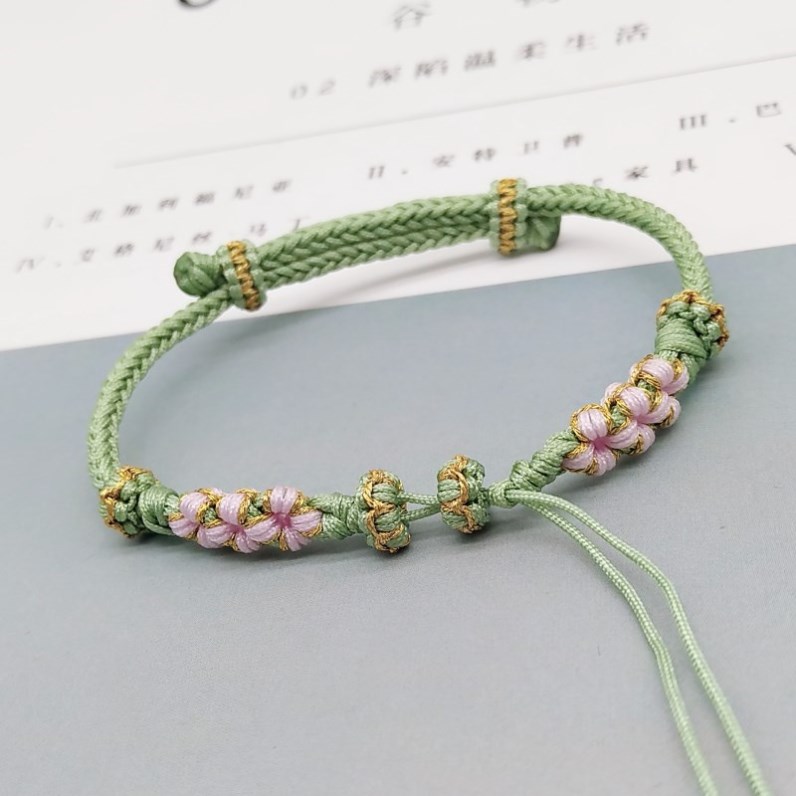 Peach Blossom Knot Hand Rope DIY Semi-finished Bracelet Material Package Handwoven Couple Gifts for Girlfriends and Girlfriends