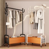 Mobile coat rack floor-standing home bedroom hanging clothes multi-functional simple indoor storage cool clothes bag rack