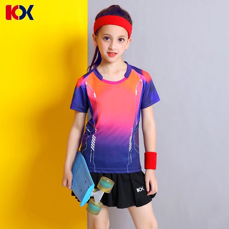 Children's sports short-sleeved badminton uniforms T-shirt shorts culottes table tennis uniforms