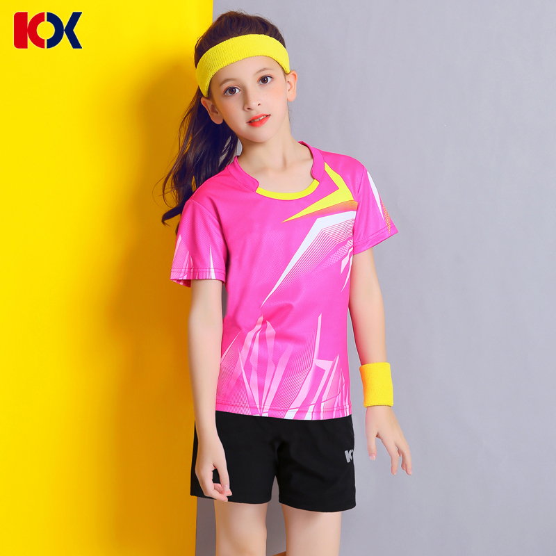 Children's badminton suit Children's table tennis suit Sports short sleeve tennis team uniform T-shirt Shorts culottes Group activity suit