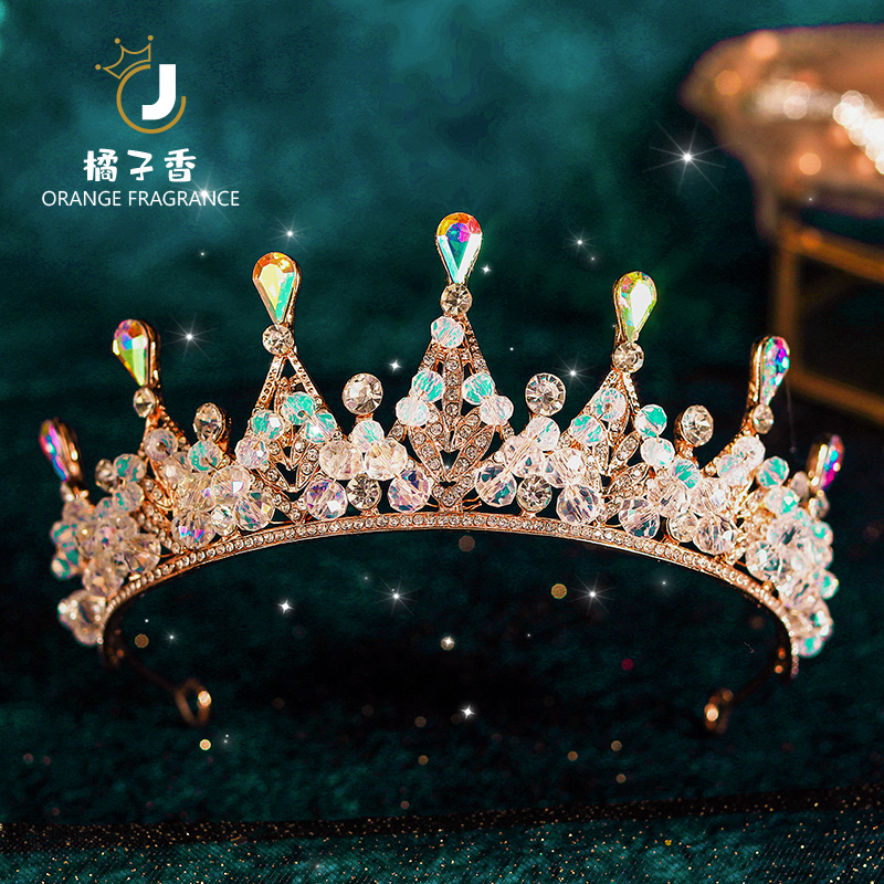 Children's Crown Crown Girl Crystal Drill Clamp Little Girl Frozen Princess Aisha Birthday Hairdress