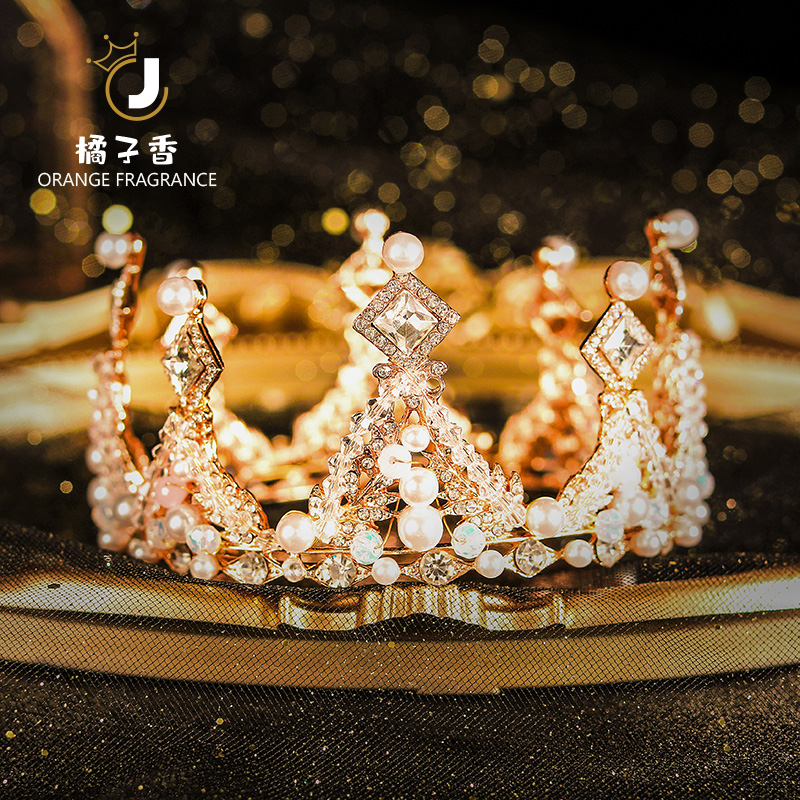 Crown Headlines Children Hairdress Girls 2021 New Crown Crystal Clamp Birthday Flower Child Show Accessories