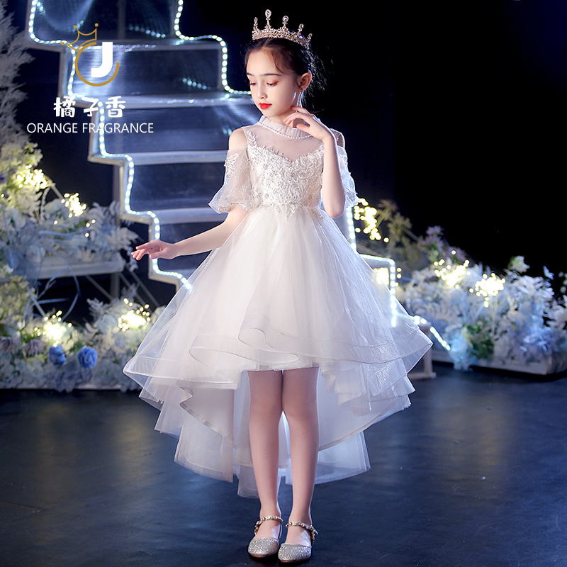 Children's dress princess dress foreign atmosphere girl host catwalk flower child wedding girl piano performance dress autumn and winter