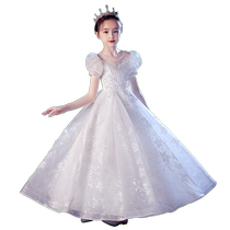 Fille Anniversaire de la Fille Princesse Dress Enfants High Set Flowers Child Wedding Dress Little Girl Host Piano Show High End