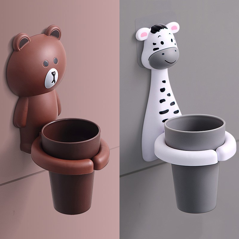 Toiletries Children's Cup Shelf Toiletries Gargling Cup Hanging Wall Style Cartoon Cute Suit Hanging Wall Toothbrushing Cup Toothbrush silicone