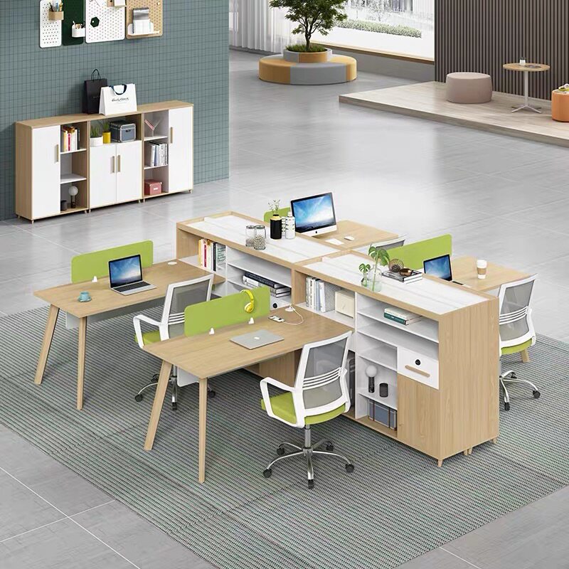 Staff desk is simple modern 24 6 people office furniture screen staff position financial computer table and chair combination