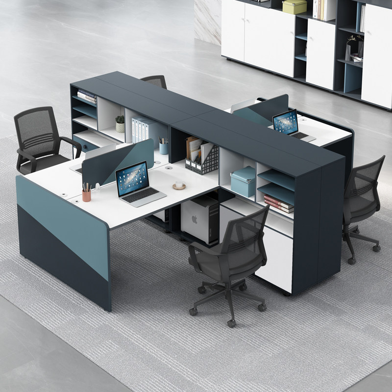 Staff desk simple modern screen partition double-person office staff creative computer desk and chair combination