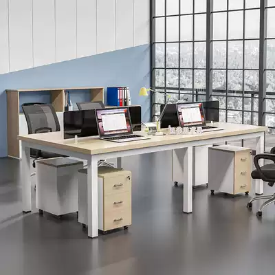 Staff desk simple modern 4 people Office computer single double station table and chair combination screen table