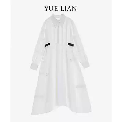 (Hong Kong designer brand) retro Joker white double layer irregular shirt skirt dress spring pre