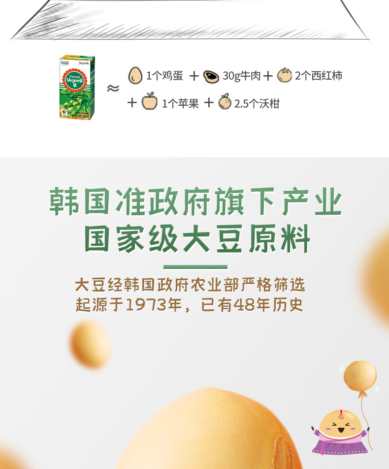 韩国进口 Vegemil 豆乳植物奶蛋白饮料 190ml*16盒 图10