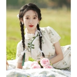 Легкое ципао, летнее свежее платье, коллекция 2023, светлый стиль, китайский стиль