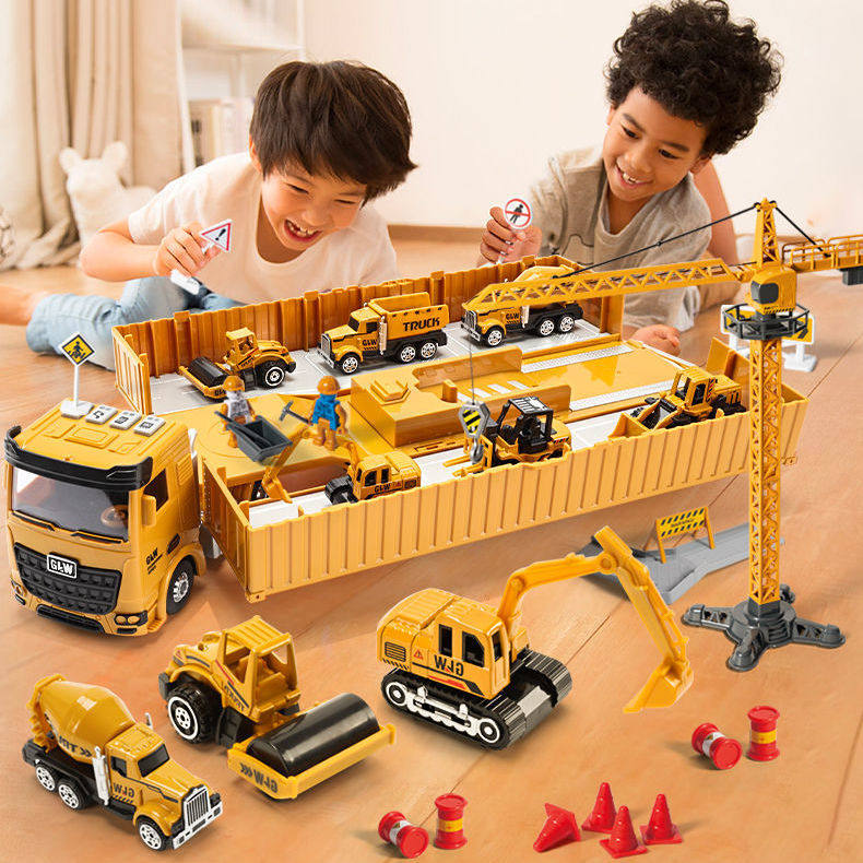Alloy engineering vehicle set toy large container container truck children excavator big truck large truck boy