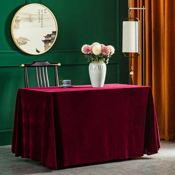 Thickened conference tablecloth gold velvet table street stall velvet cloth Thickened conference tablecloth gold velvet table street stall velvet cloth