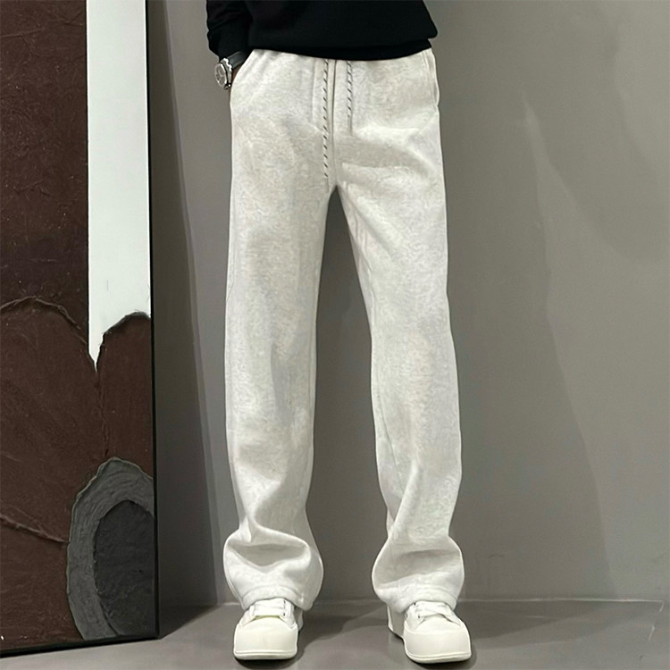 春夏新款高街直筒休闲裤男士时尚宽松百搭欧货阔腿裤潮流运动卫裤详情3