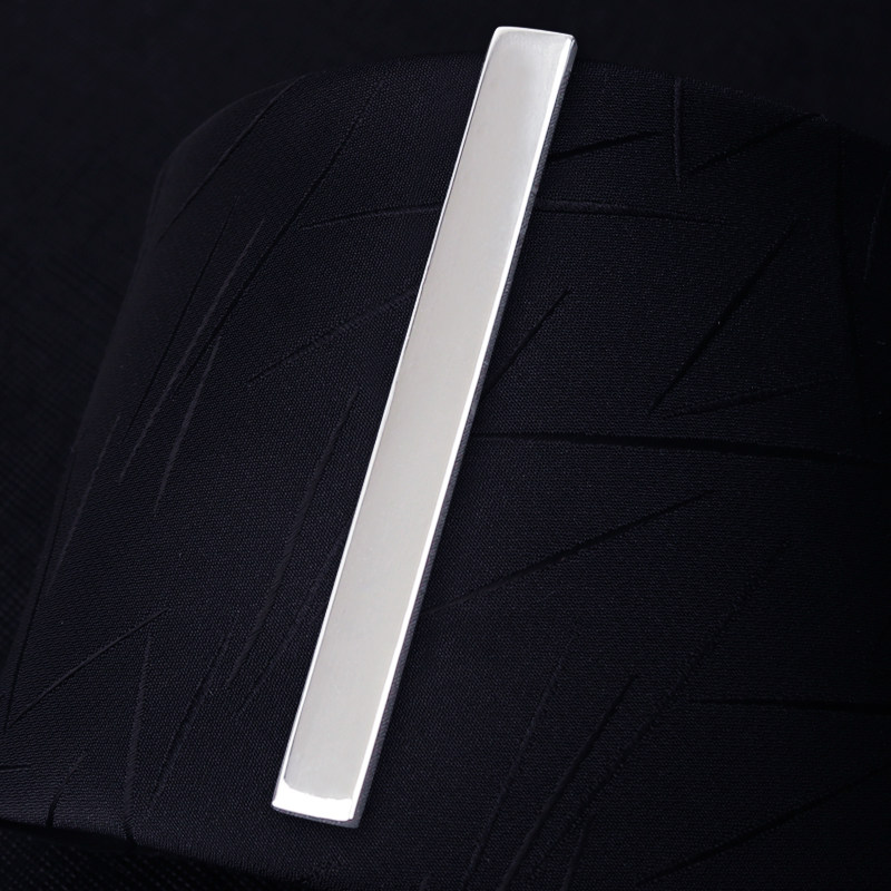 メンズシルバータイクリップ、ビジネスフォーマル、シンプル、ユニセックスピン、韓国風警備員タイクリップ、ファッショナブル。