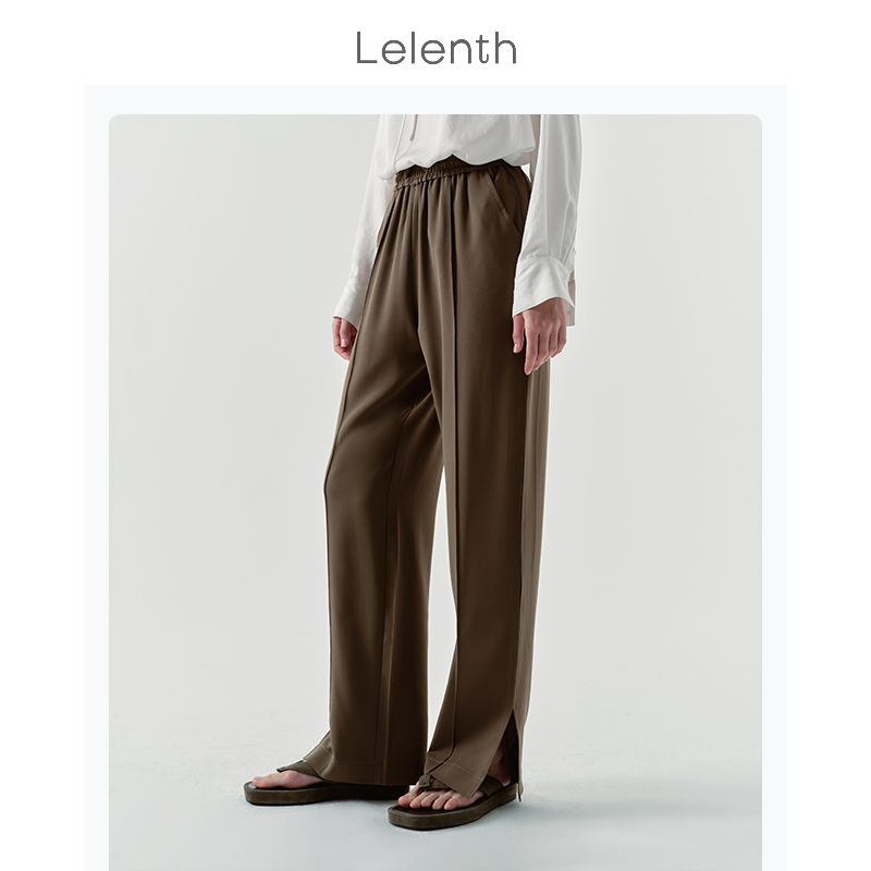 Lelenth Air Pants Women Wide Leggings Pants High Waist Senior Pituality Fairy Clouds Pants Lace Straight Barrel Loose Pants-Taobao