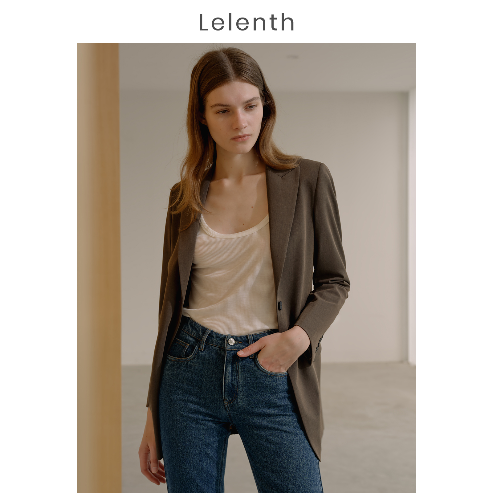 Ms. Lelenth Cafe Single Suit Skin Fitting Commuter Costume Superior Female Clothing Costume