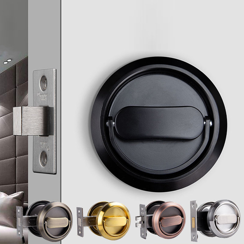 Toilet invisible door lock monolingualized double-sided lock keys toilet channel lock without hands bathroom lock