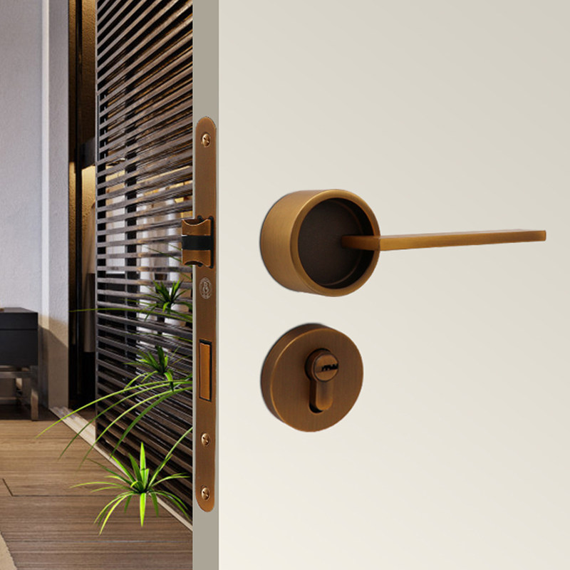 Bedroom room pressure lock with magnetic suction mute handleless invisible door lock household wooden door universal indoor toilet