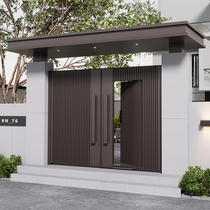 Chinese-style villa electric double-door rural self-built house single-double aluminum alloy courtyard door outdoor garden door
