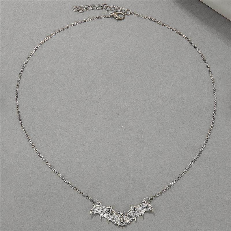 gothic punk bat necklace halloween bat pendant jewelry for women