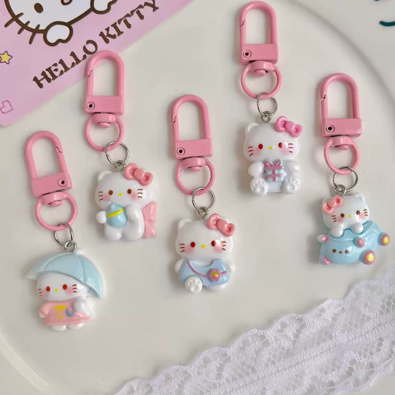 Фуксия мультяшный брелок для ключей, милый подвес, аксессуар, подарок на день рождения