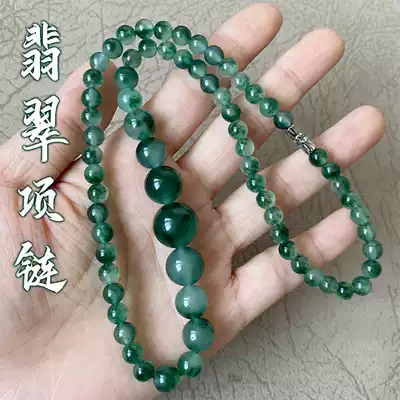 Burmese Jade A goods round beads jade necklace natural jade stone tower pearl refining women necklace